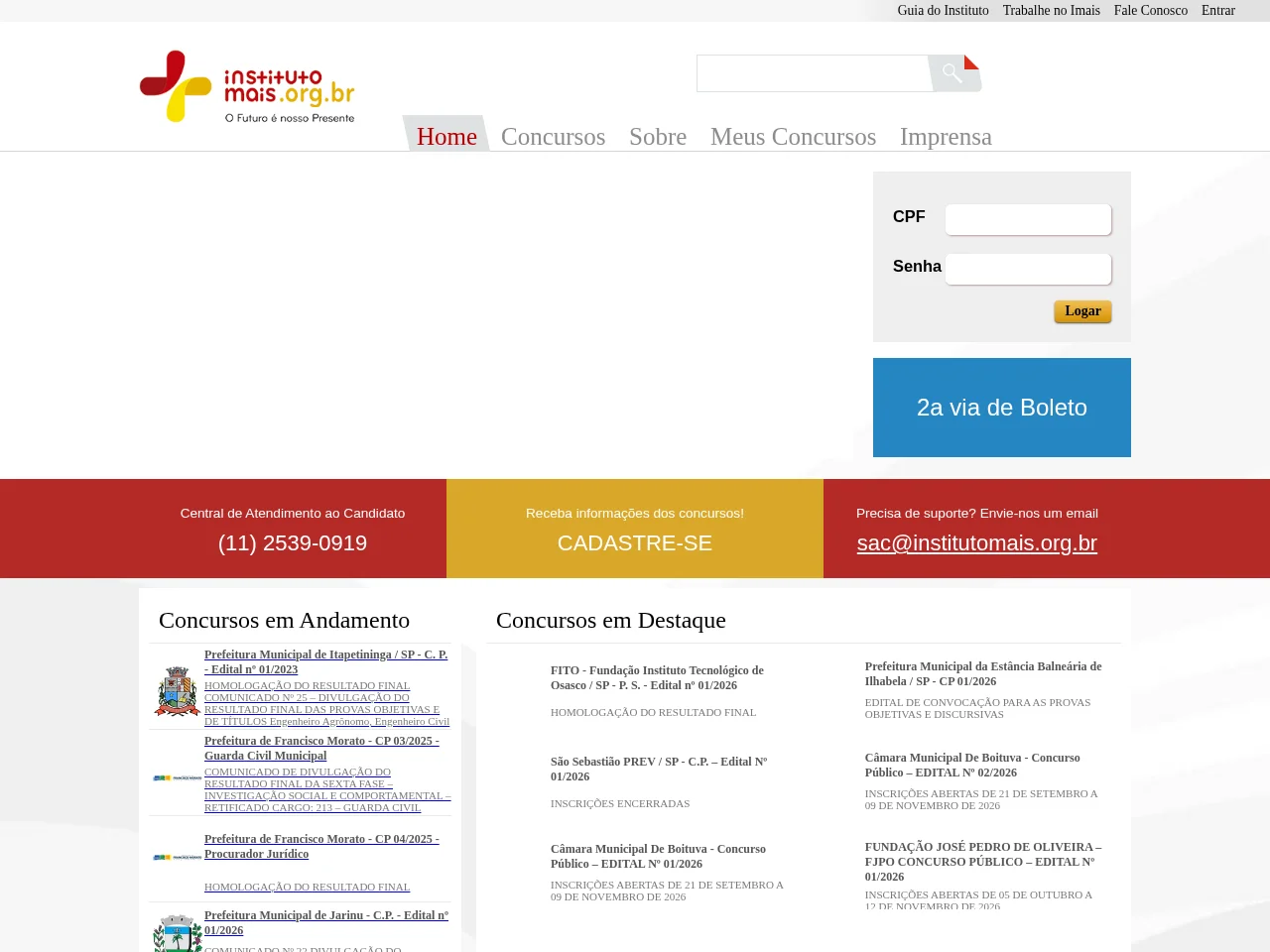 Instituto Mais screenshot Instituto Mais website screenshot