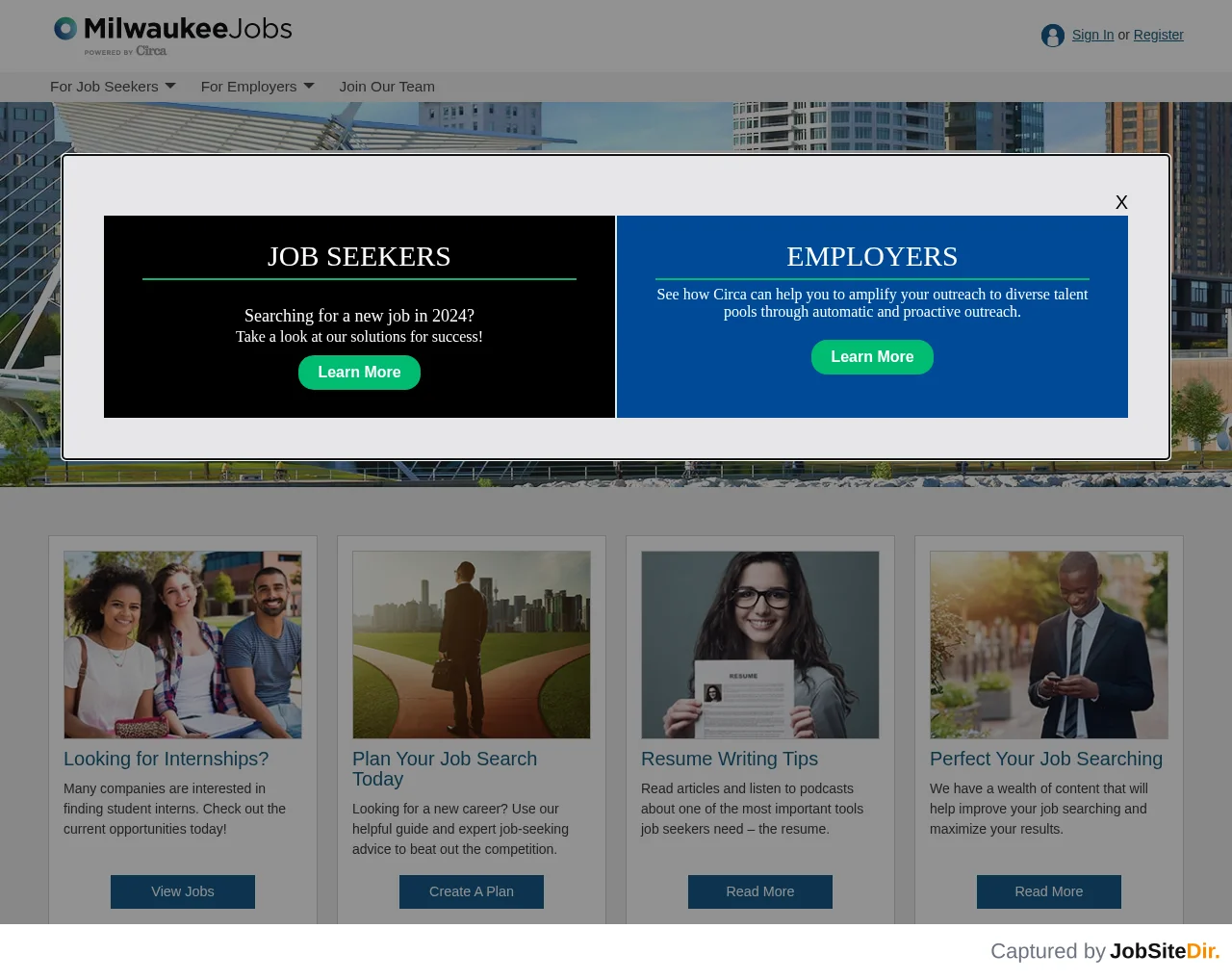 MilwaukeeJobs website screenshot