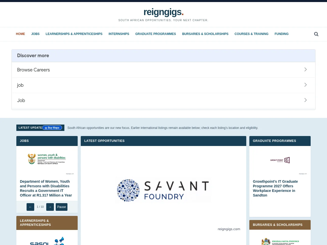 Reign Gigs screenshot Reign Gigs website screenshot