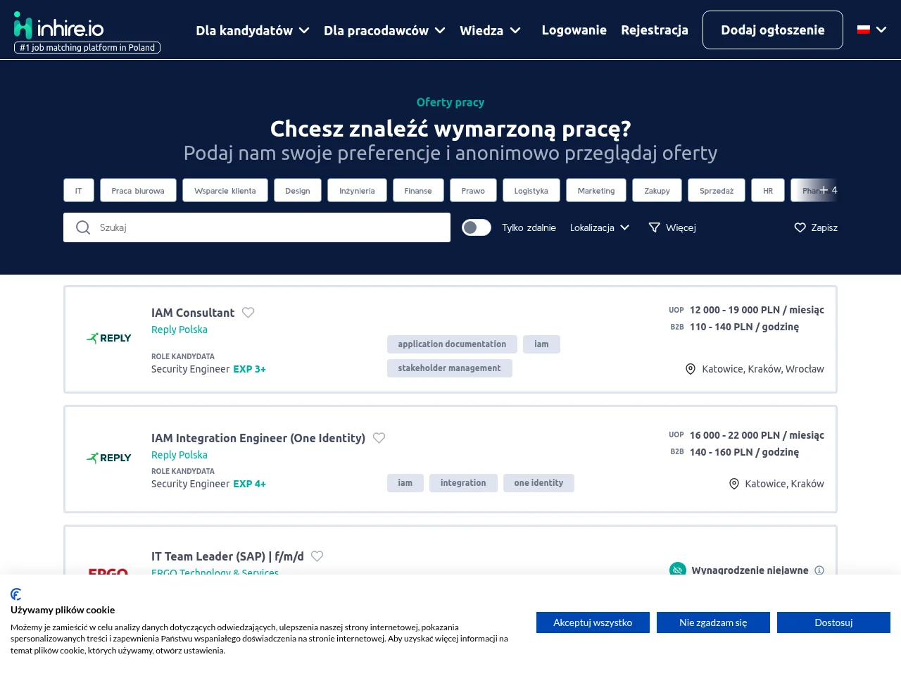 inhire website screenshot