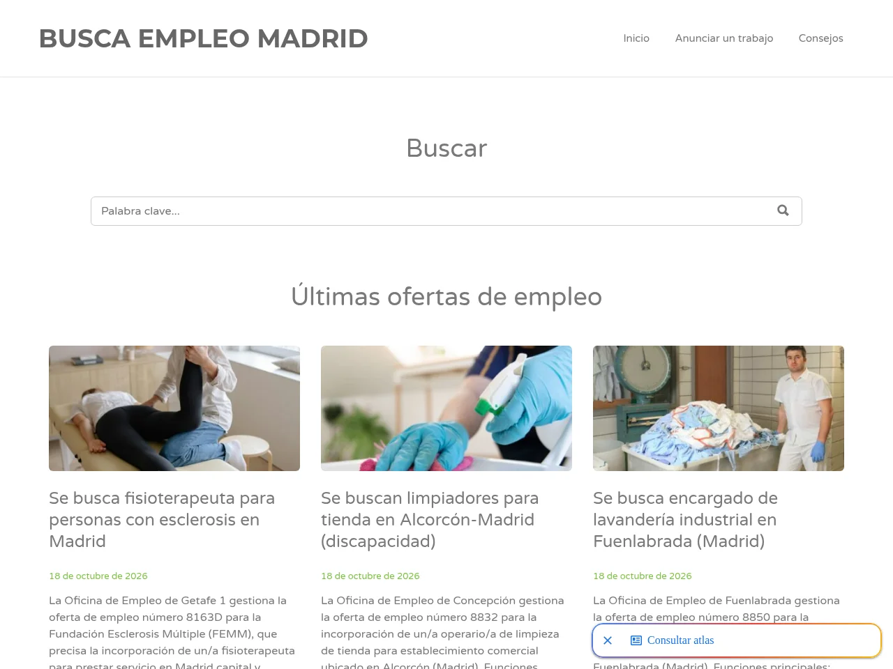 Busca Empleo Madrid screenshot Busca Empleo Madrid website screenshot