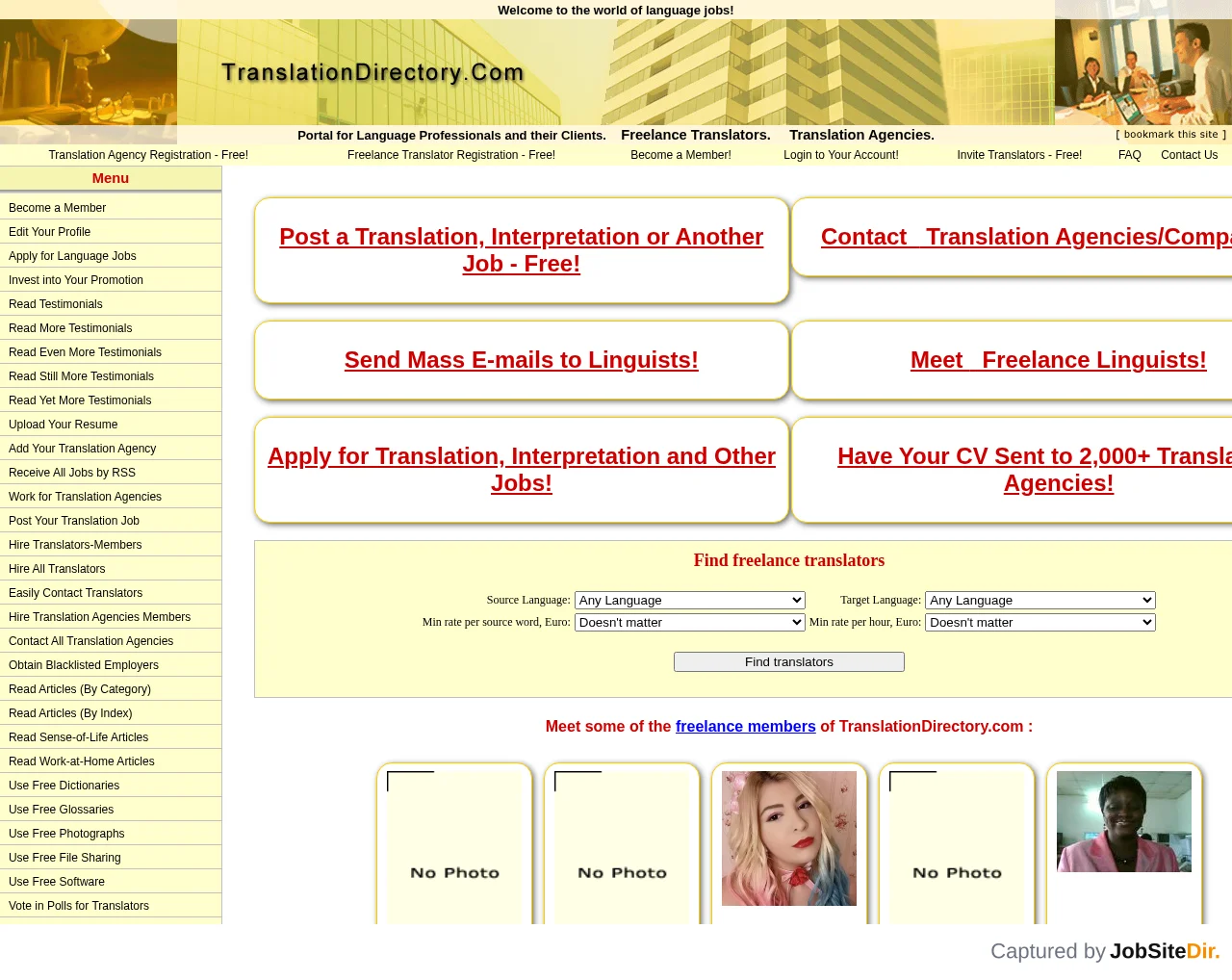 TranslationDirectory website screenshot