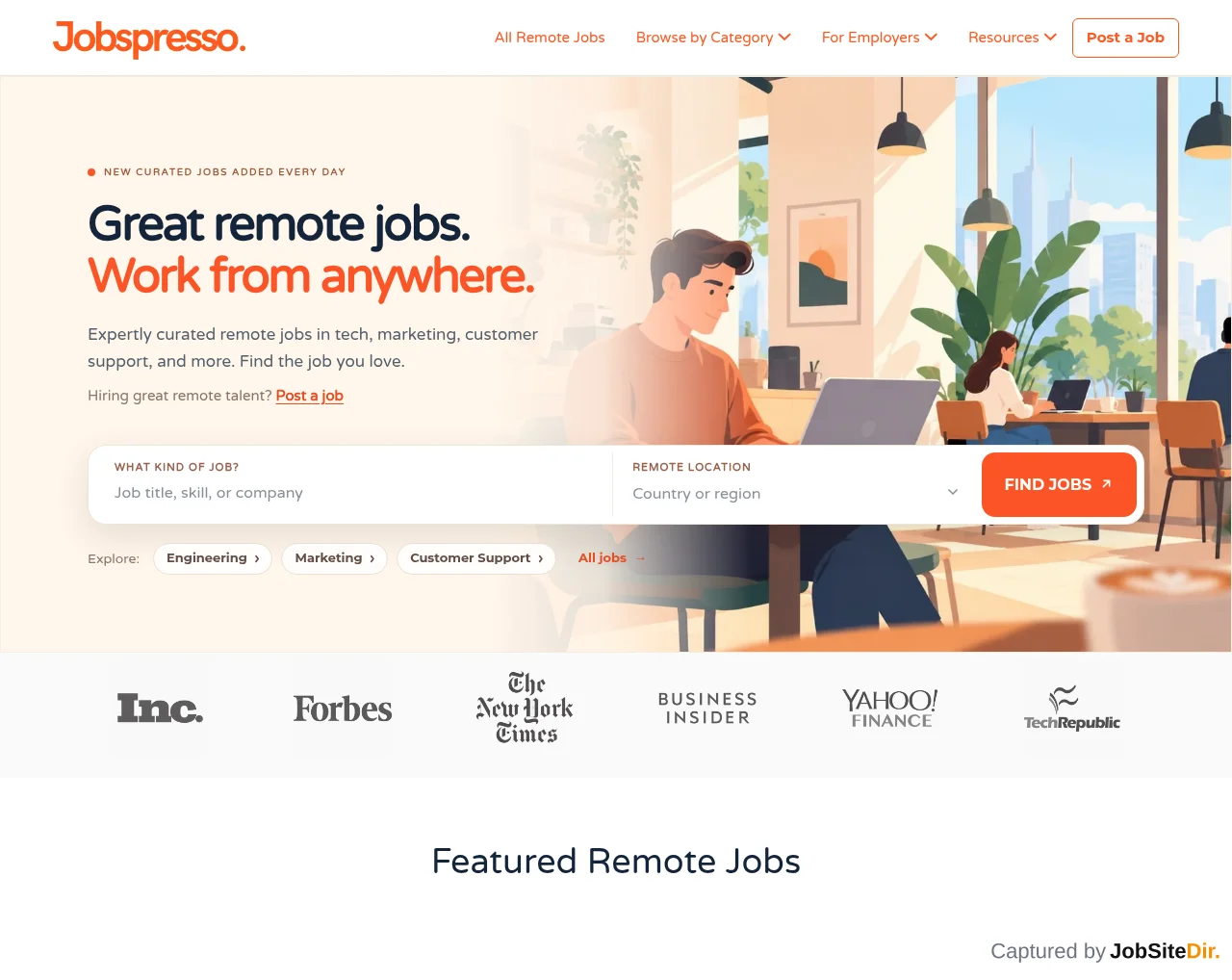 Jobspresso website screenshot