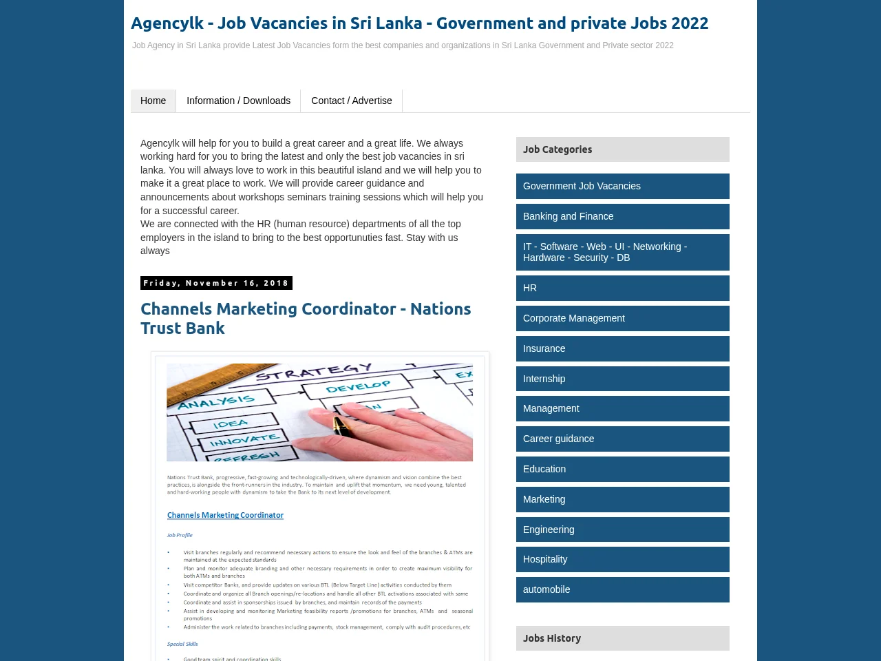 Agencylk - Job Vacancies in Sri Lanka website screenshot