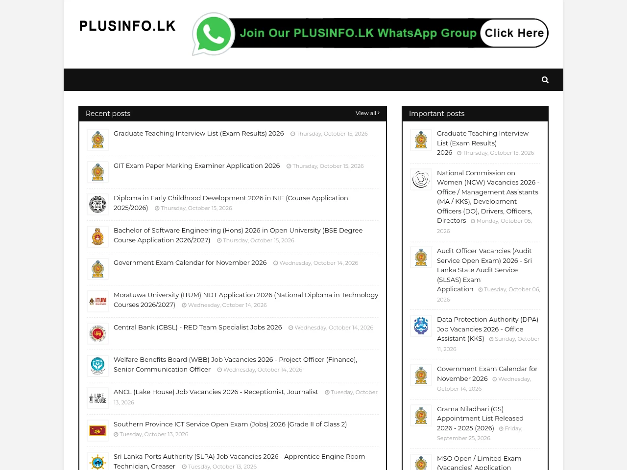 PLUSINFO website screenshot