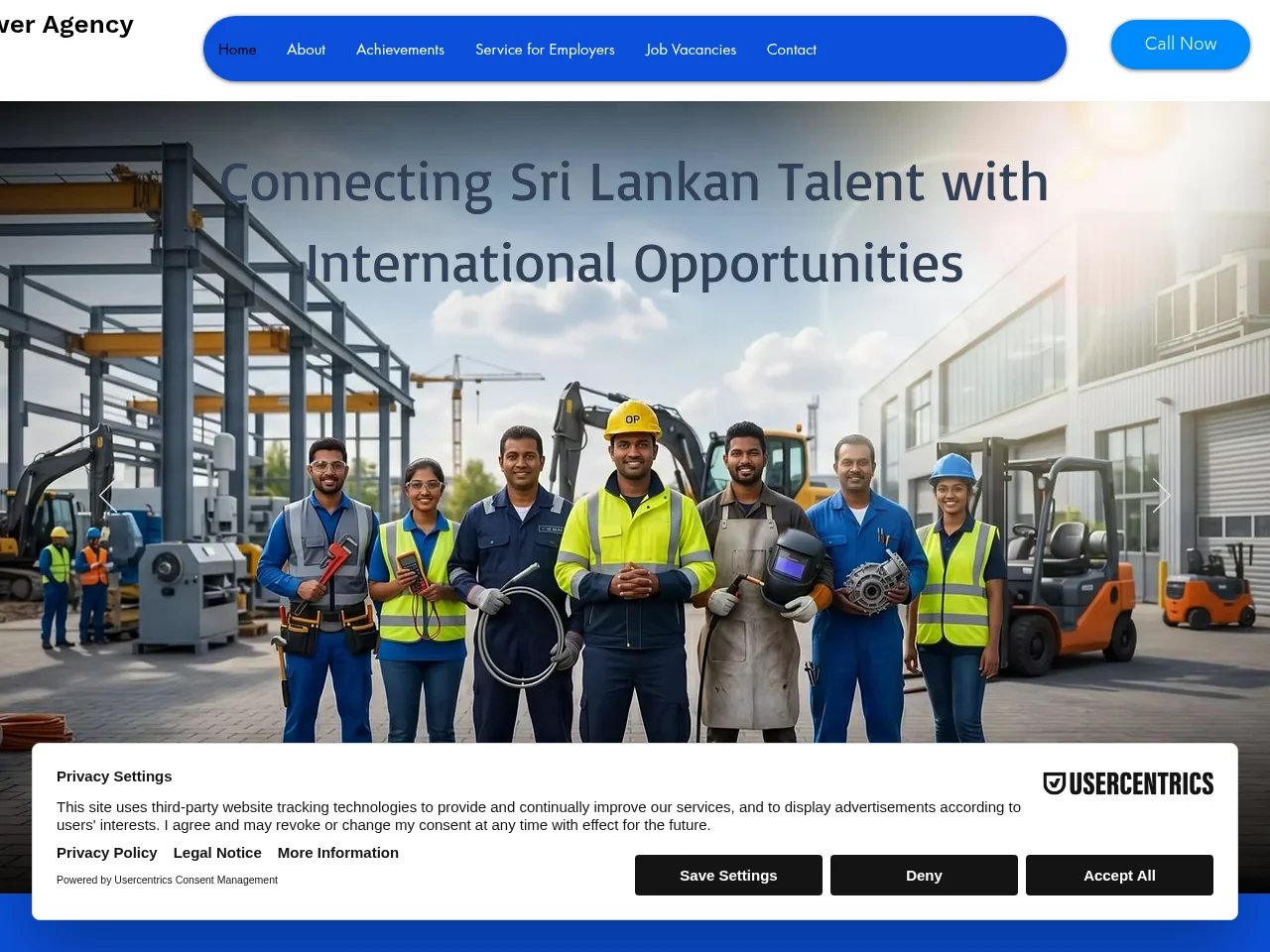 Roshell Manpower Agency website screenshot