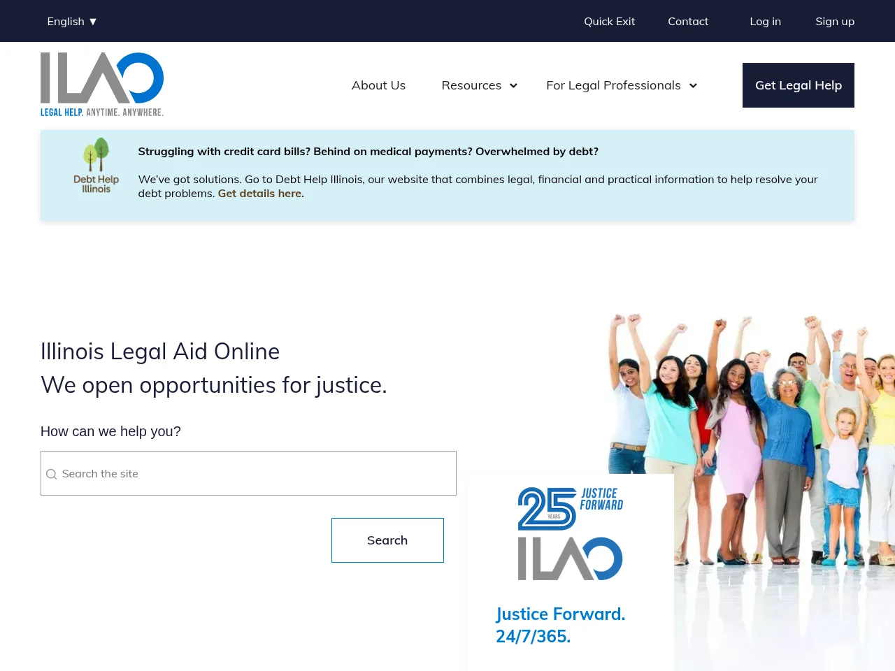 Illinois Legal Aid Online screenshot Illinois Legal Aid Online website screenshot