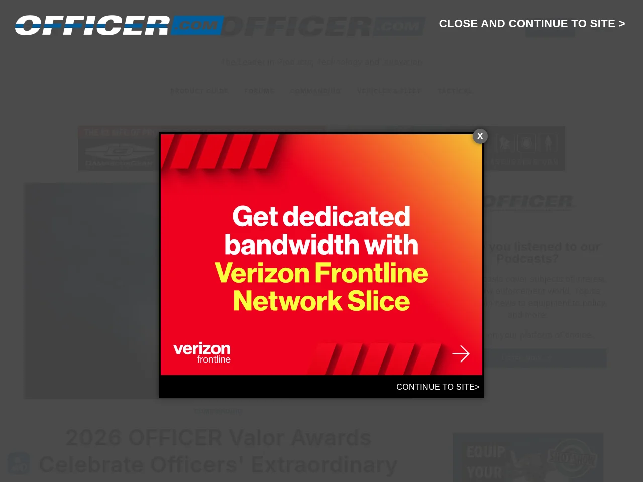 Officer website screenshot