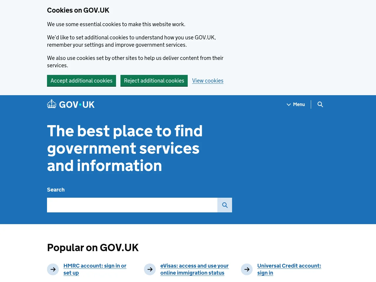 GOV website screenshot