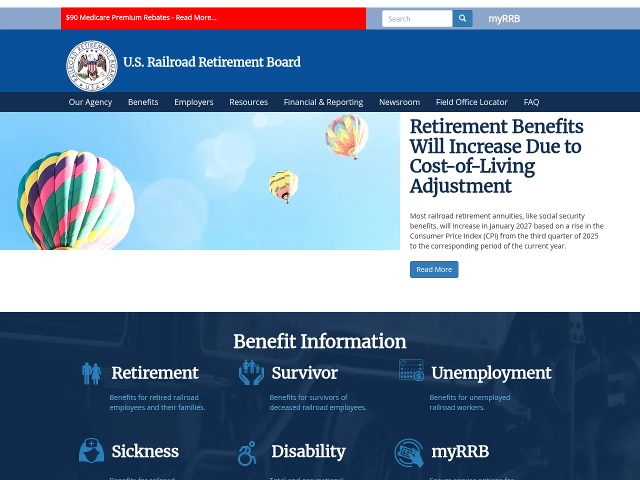 U. Railroad Retirement Board screenshot U. Railroad Retirement Board website screenshot
