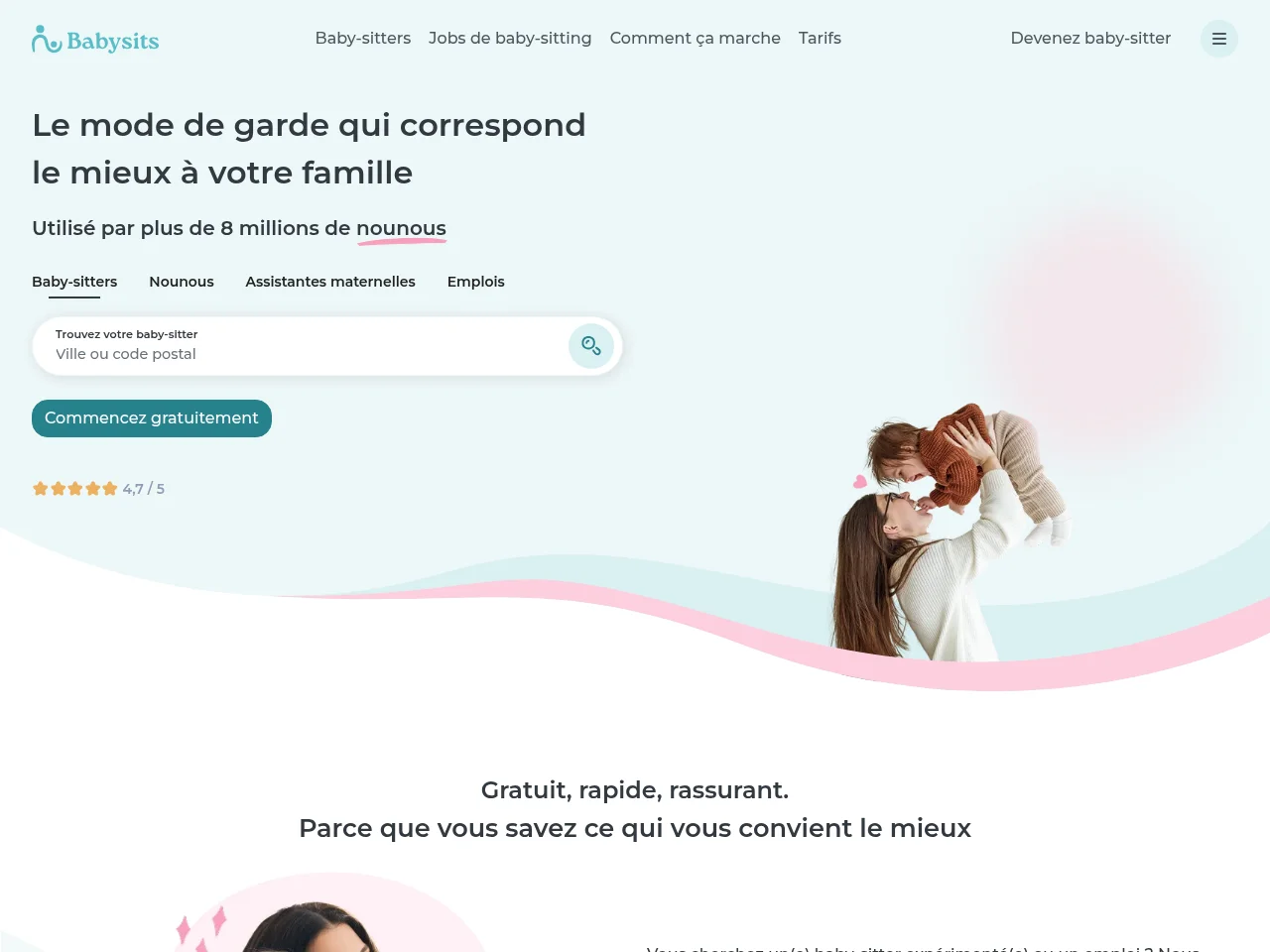 Babysits screenshot Babysits website screenshot