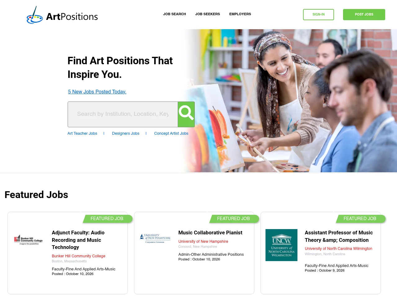 Art Positions screenshot Art Positions website screenshot