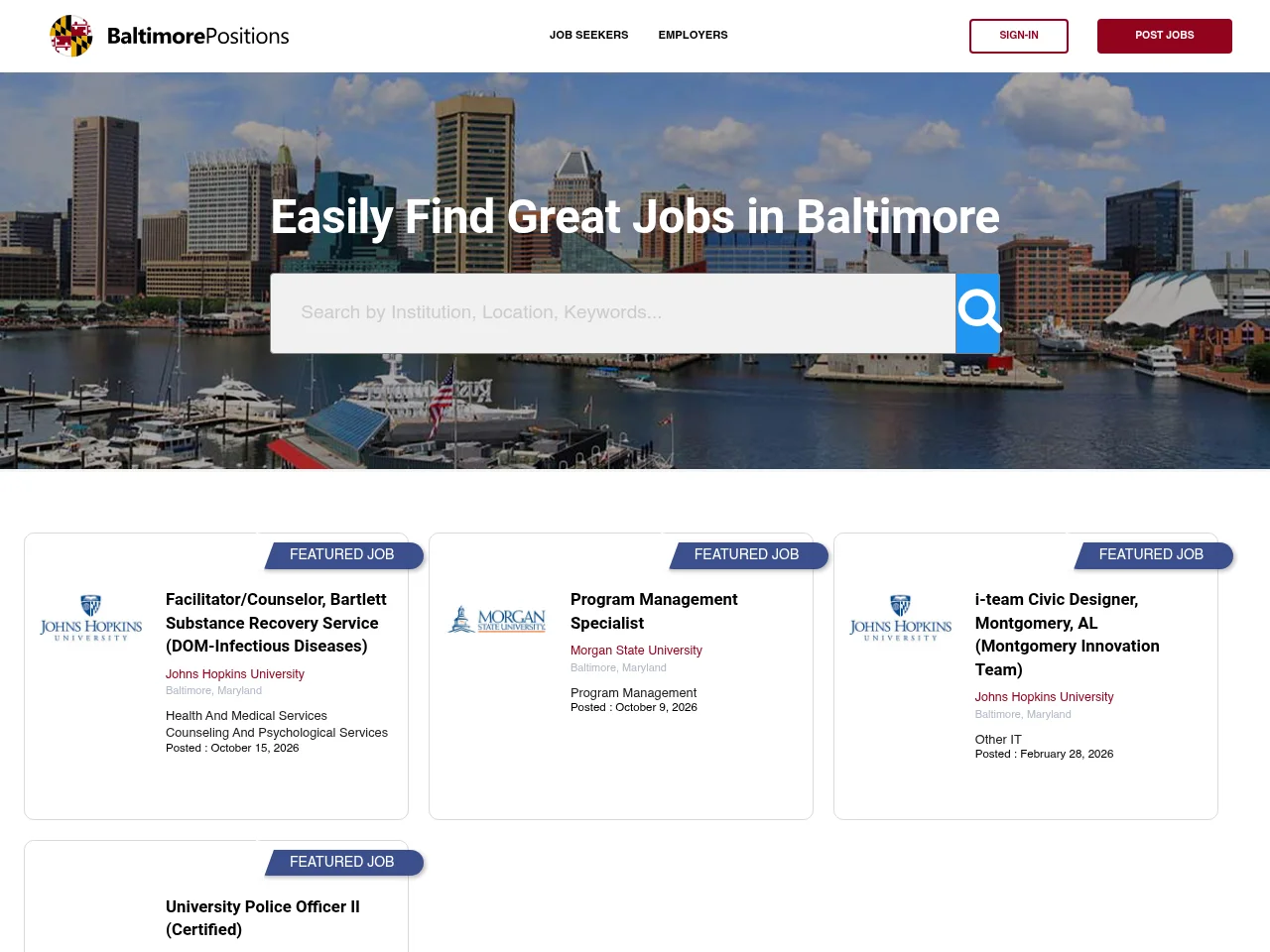 BaltimorePositions website screenshot