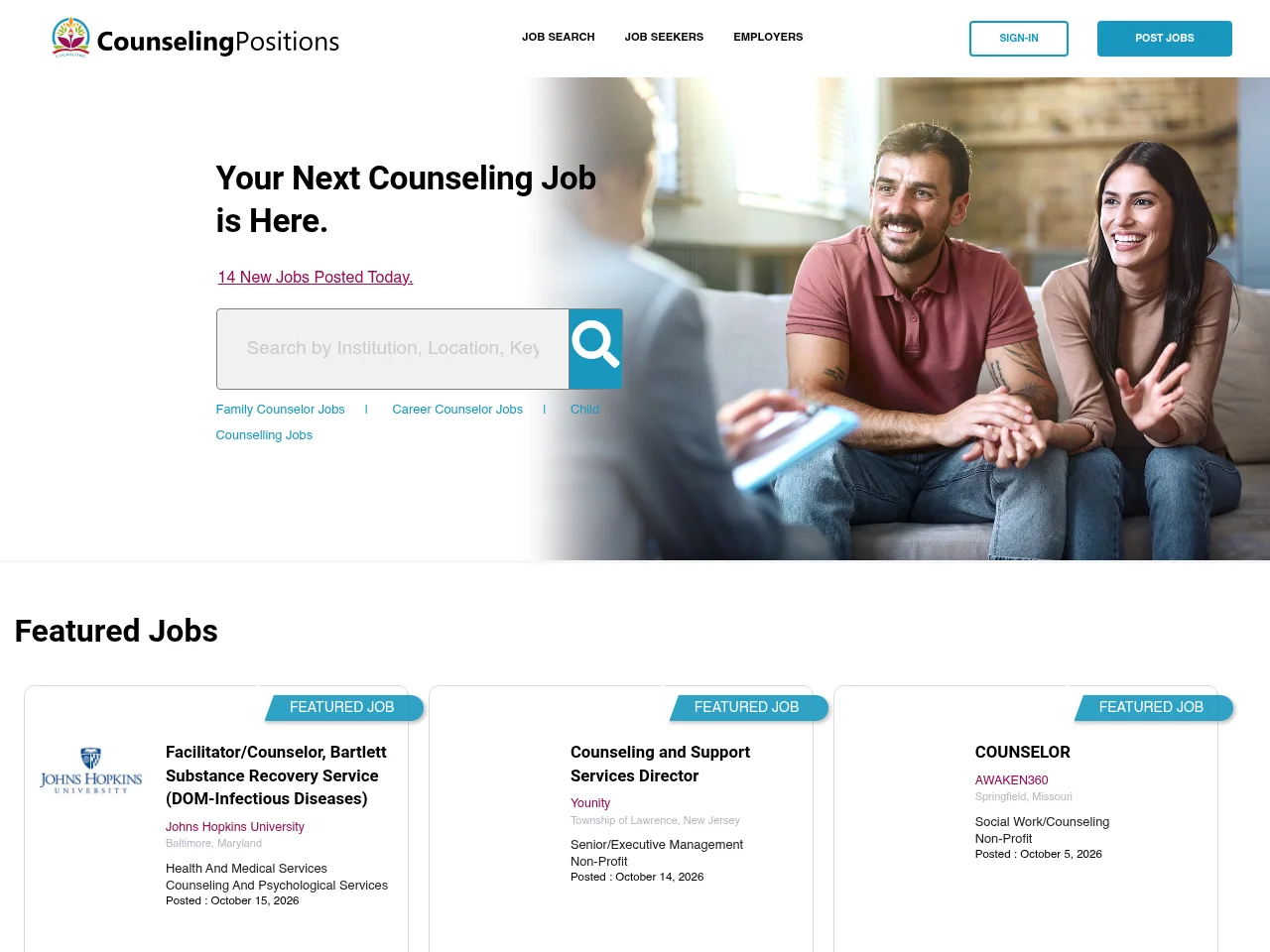 CounselingPositions screenshot CounselingPositions website screenshot