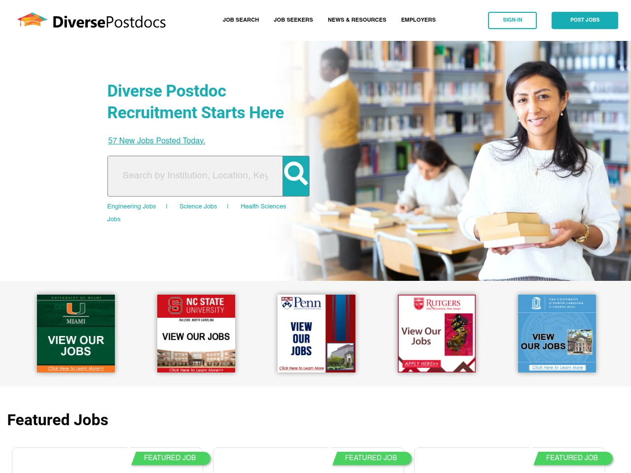 DiversePostdocs screenshot DiversePostdocs website screenshot