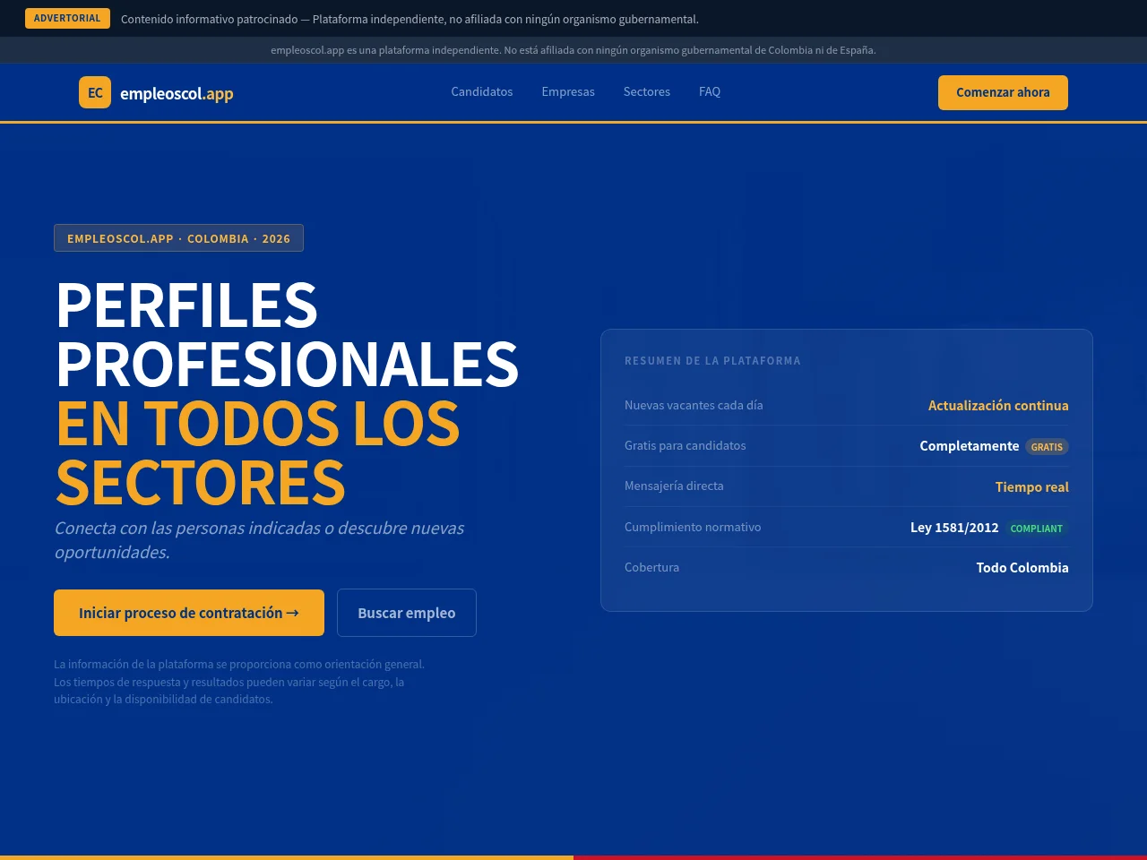 Empleoscol screenshot Empleoscol website screenshot