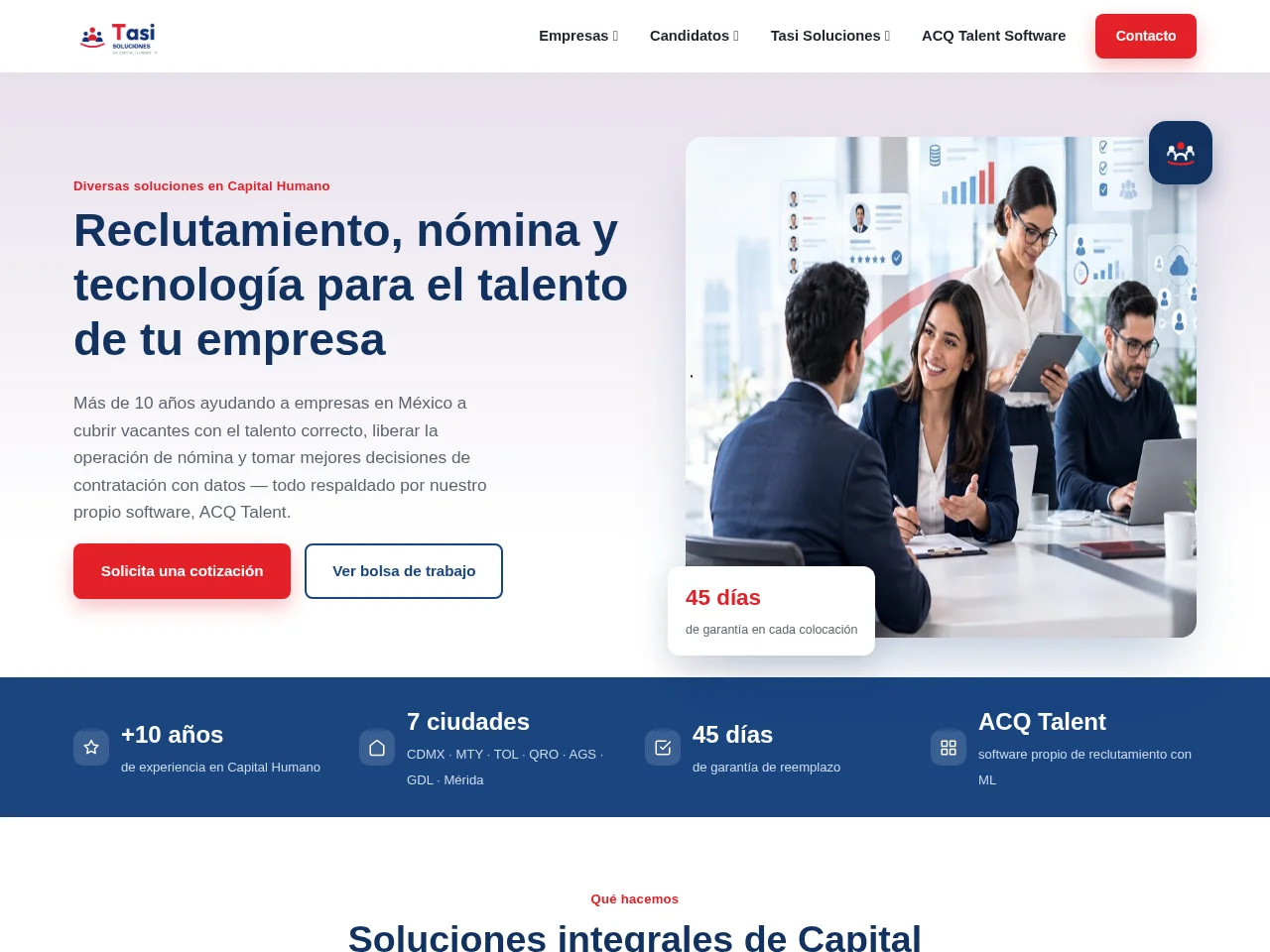 TASI Soluciones screenshot TASI Soluciones website screenshot