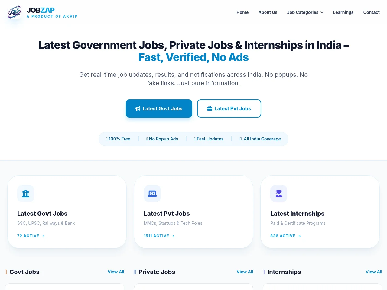 JobZap website screenshot
