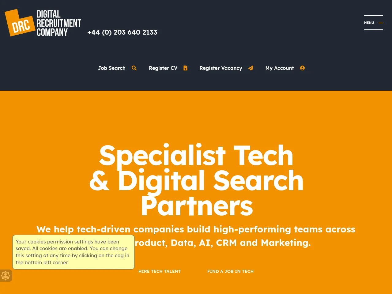 Digital Recruitment Company website screenshot