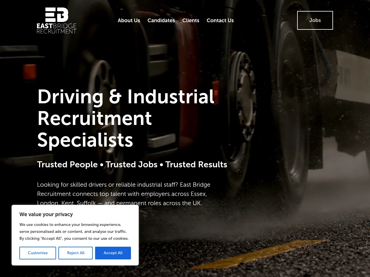 East Bridge Recruitment website screenshot