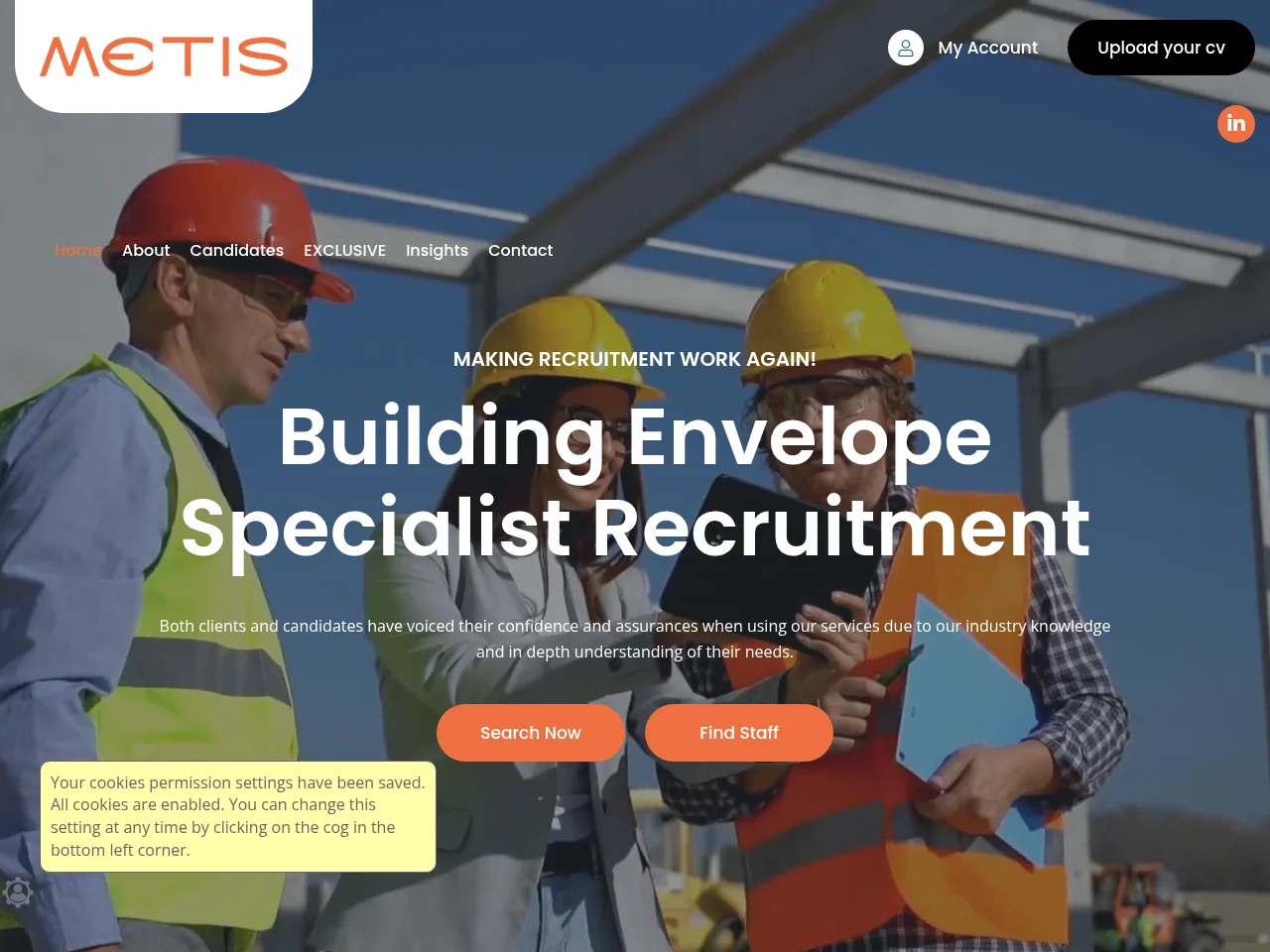 Metis Recruitment screenshot Metis Recruitment website screenshot