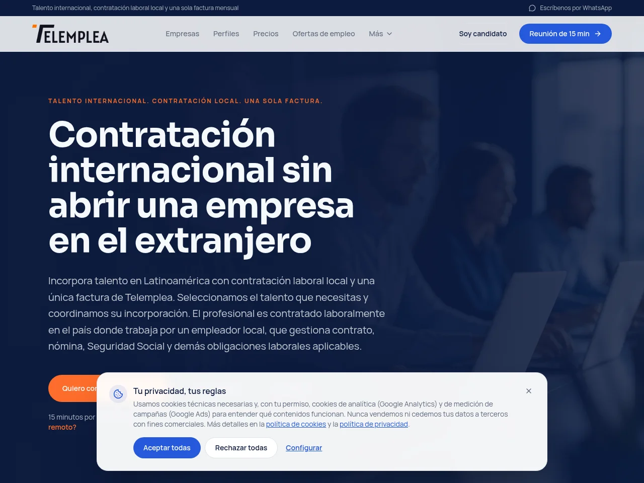Telemplea website screenshot
