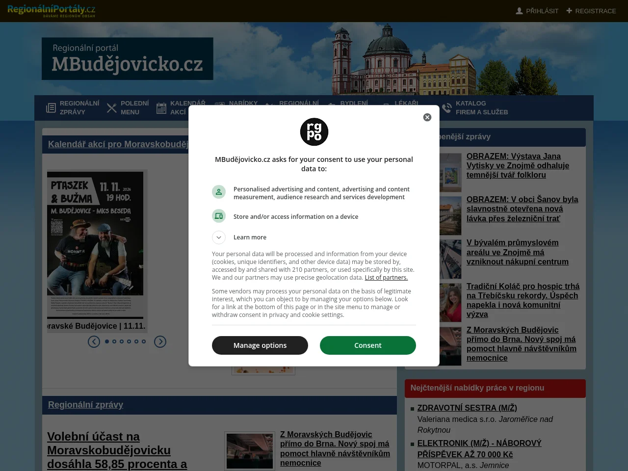 MBudějovicko screenshot MBudějovicko website screenshot