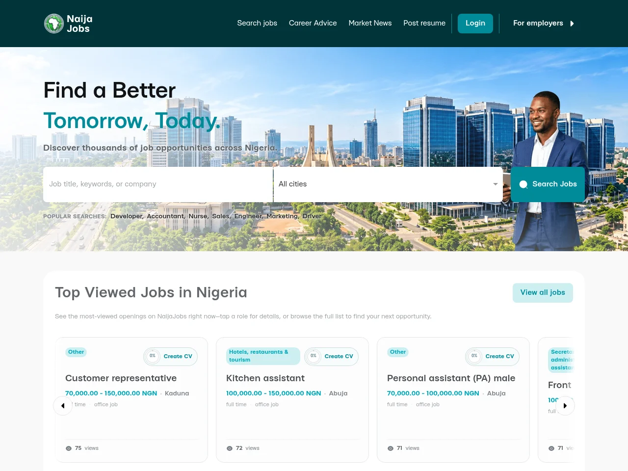 NaijaJobs screenshot NaijaJobs website screenshot