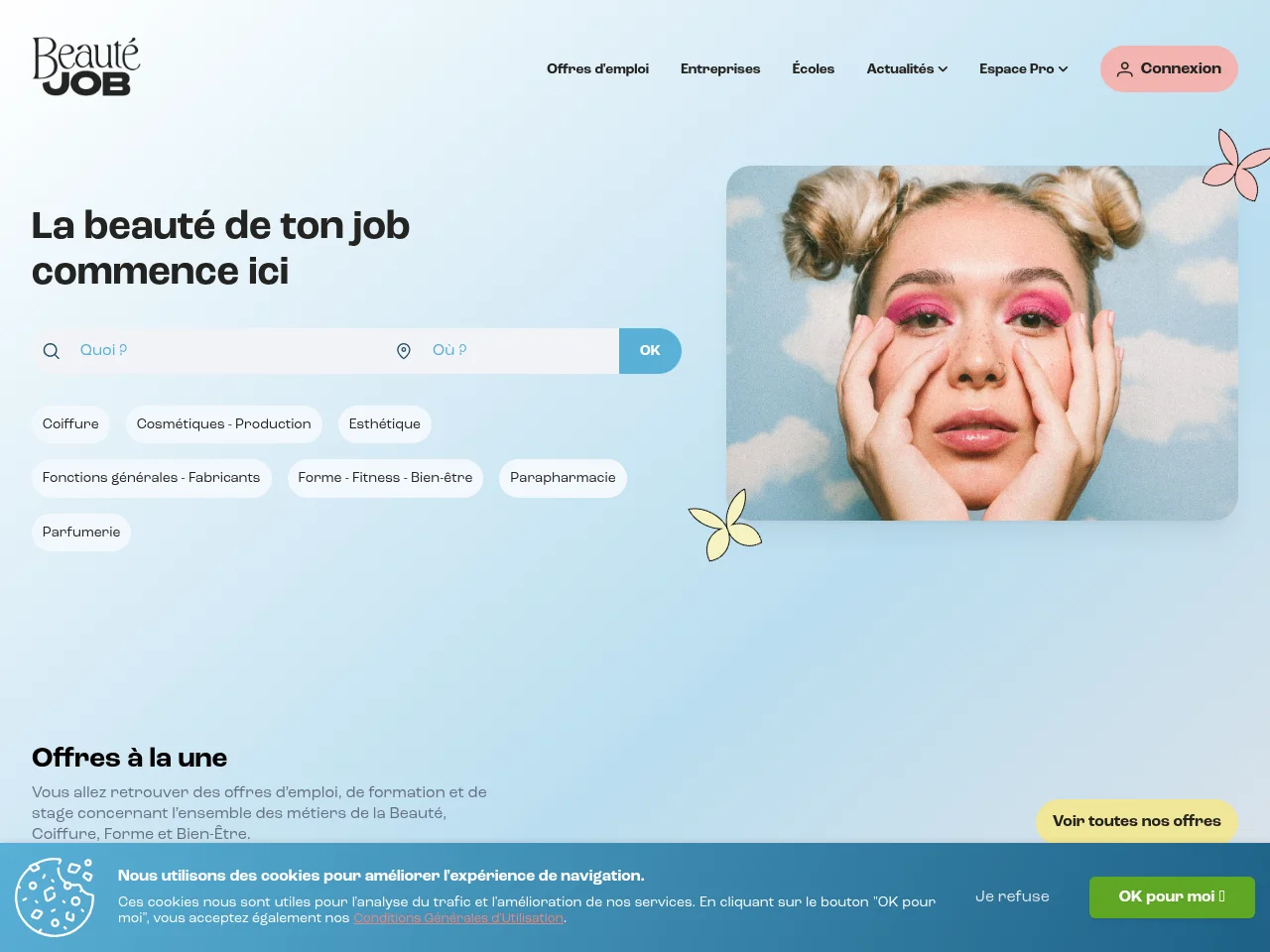 Beauté-Job website screenshot