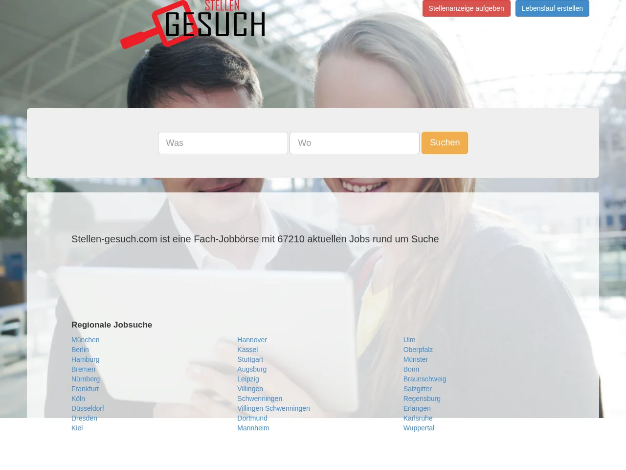 Stellen-gesuch website screenshot