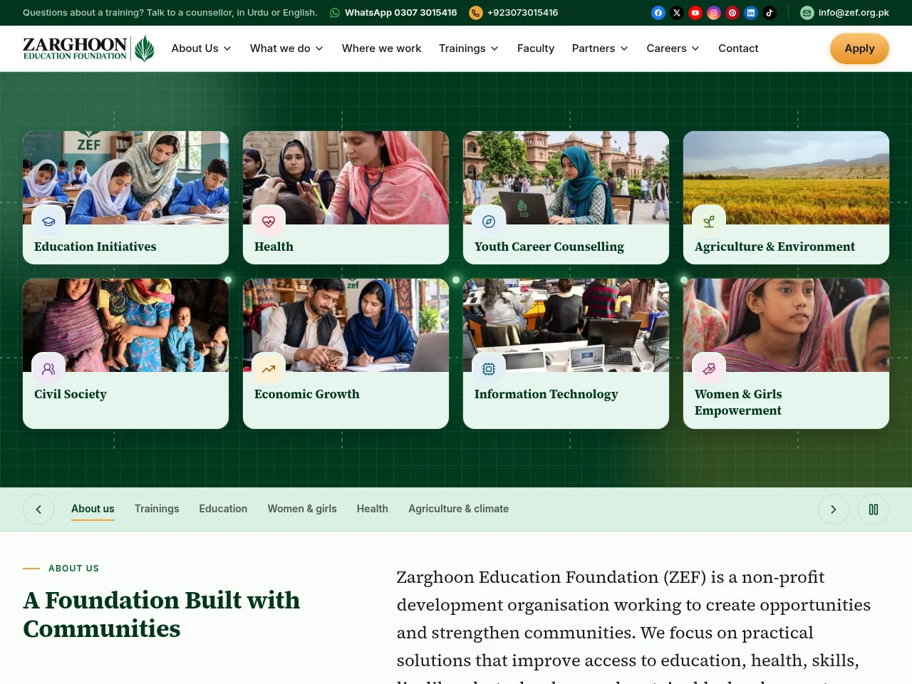 Zarghoon Education Foundation screenshot Zarghoon Education Foundation website screenshot