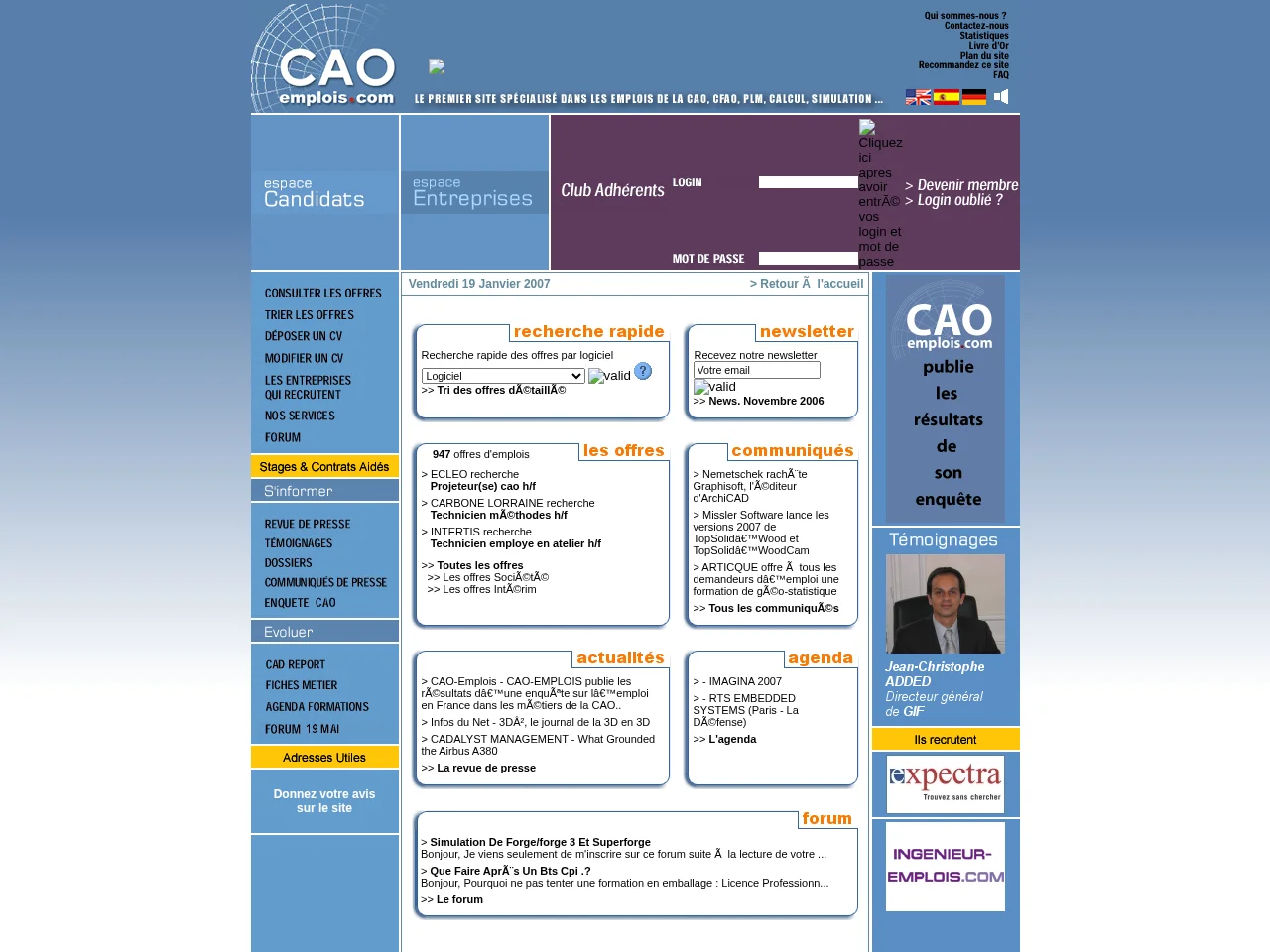 CAO-Emplois screenshot CAO-Emplois website screenshot