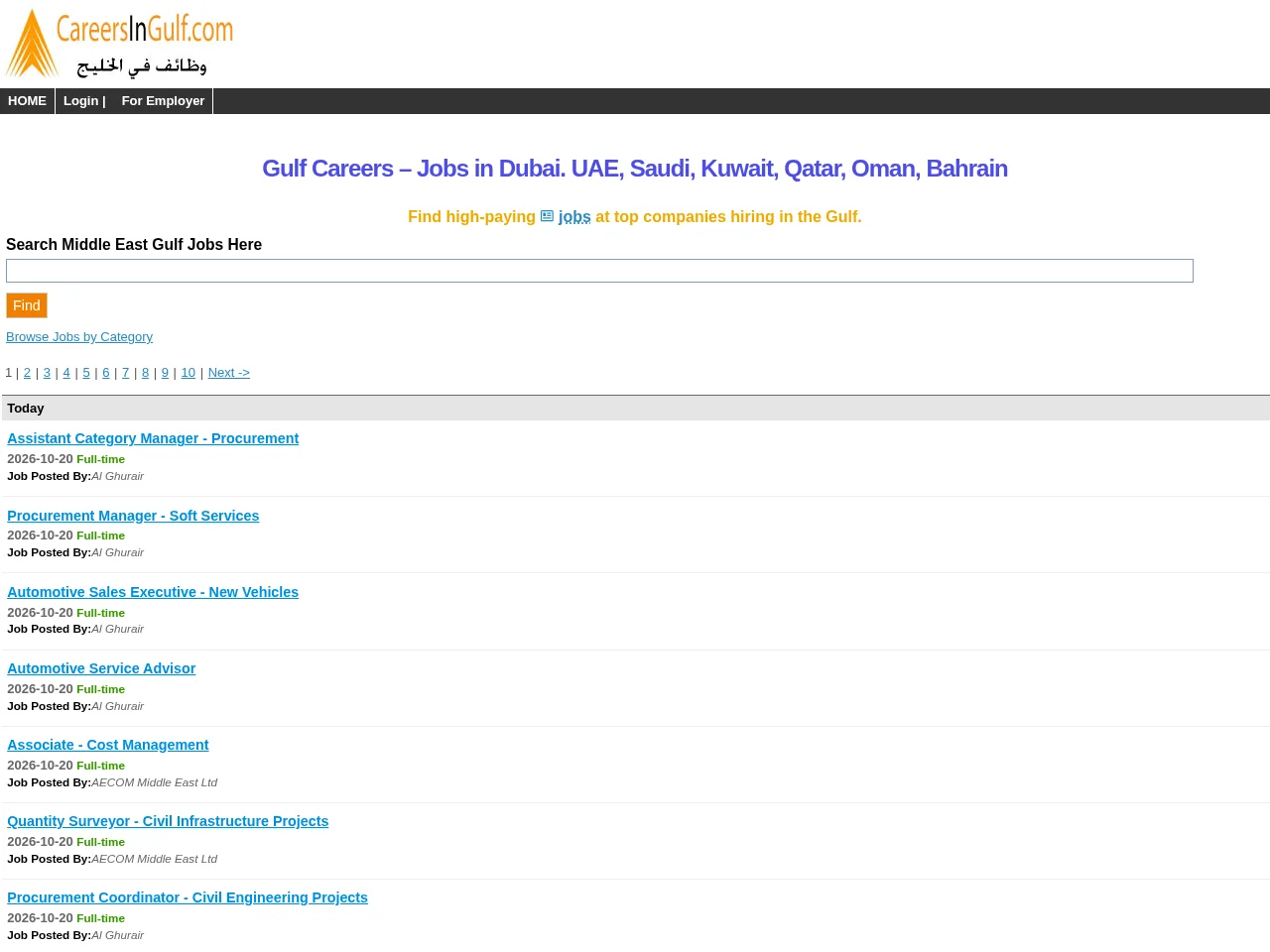 Careers in Gulf screenshot Careers in Gulf website screenshot