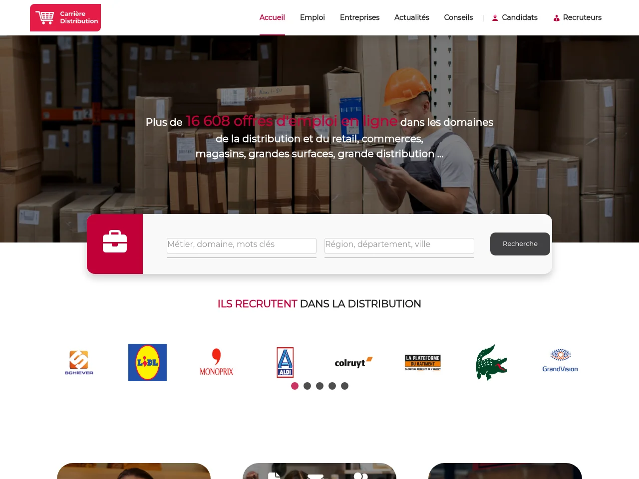 Carrière Distribution screenshot Carrière Distribution website screenshot