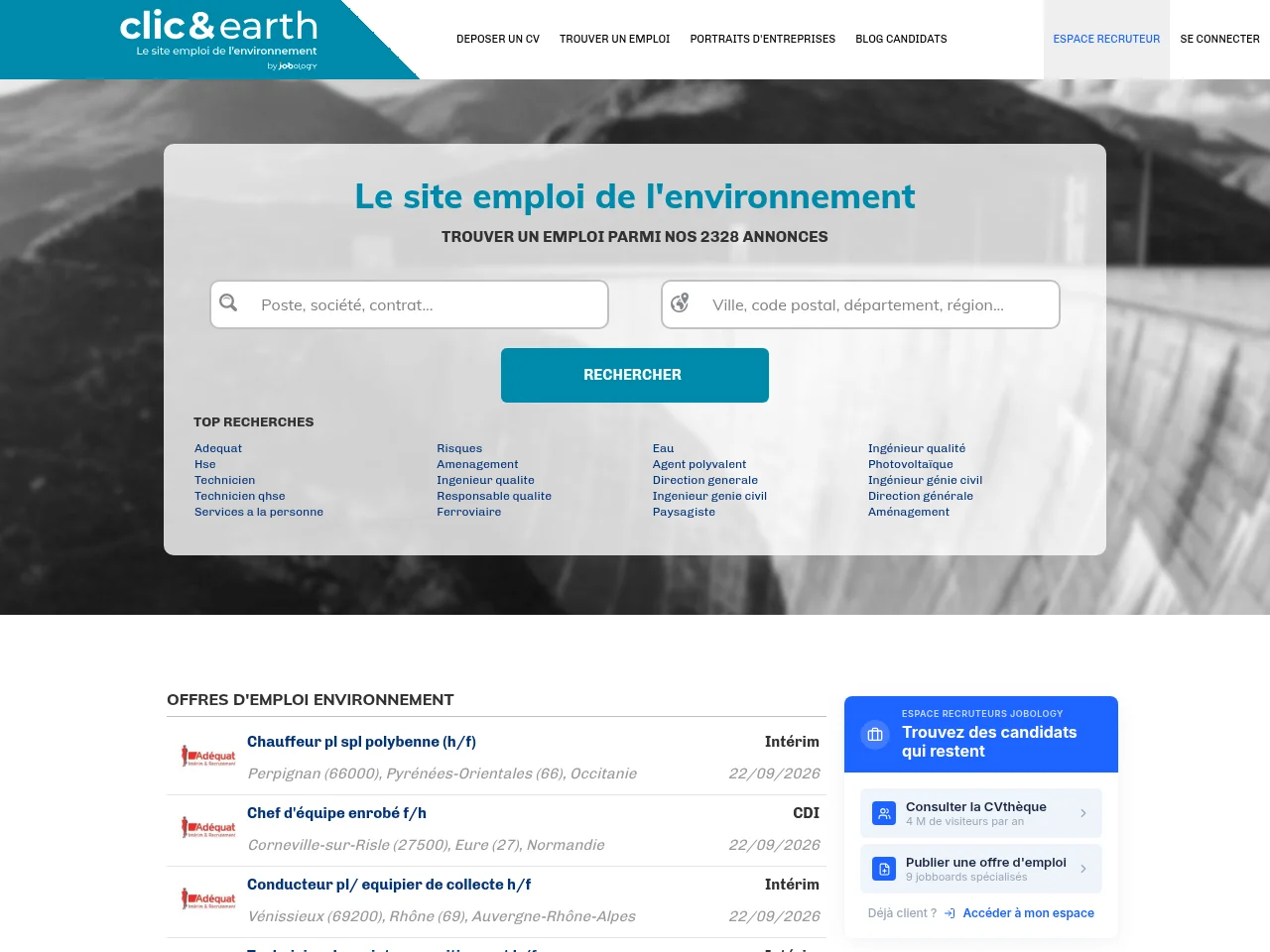 Clicandearth website screenshot