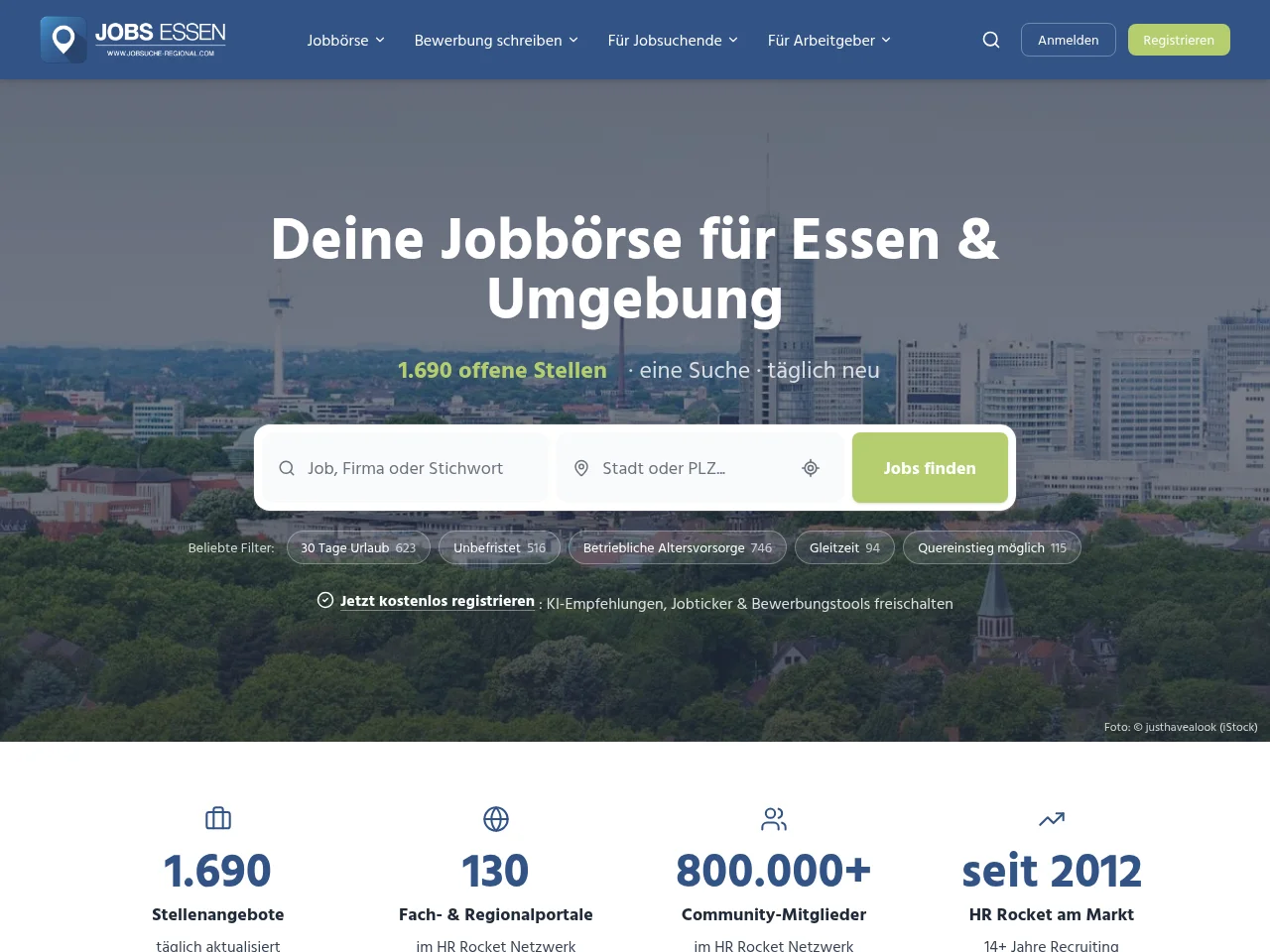 Jobs Essen screenshot Jobs Essen website screenshot