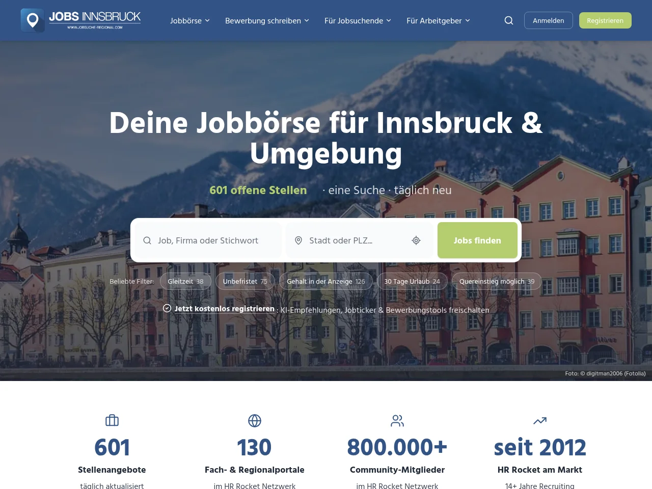 Jobs Innsbruck screenshot Jobs Innsbruck website screenshot