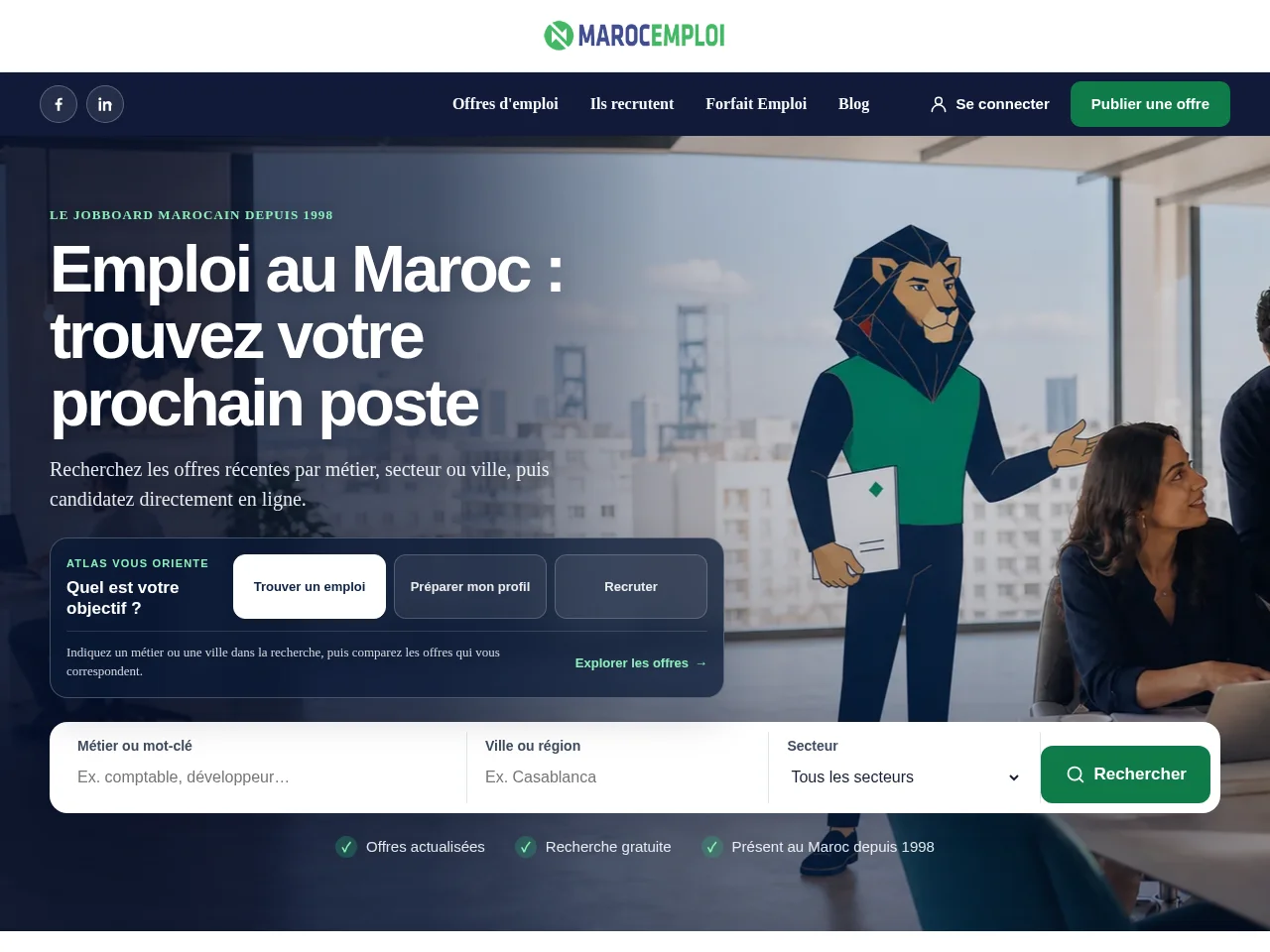 Maroc Emploi website screenshot