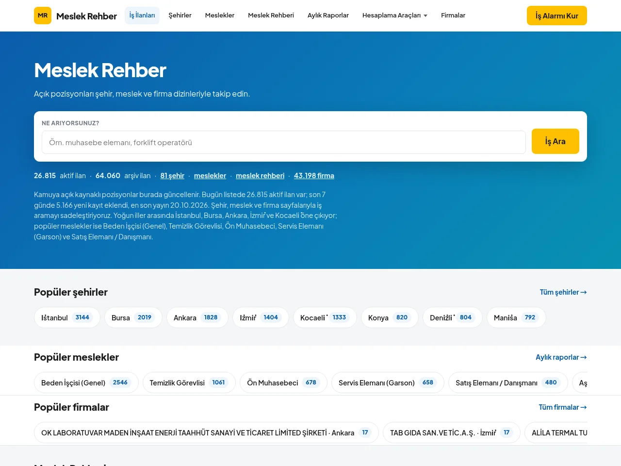 Meslek Rehber screenshot Meslek Rehber website screenshot