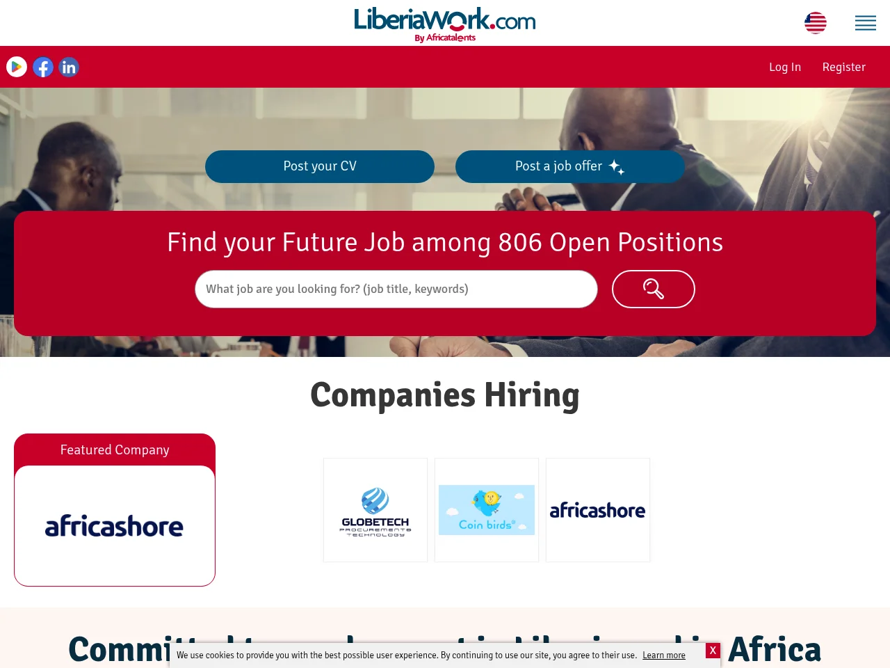 Liberiawork screenshot Liberiawork website screenshot