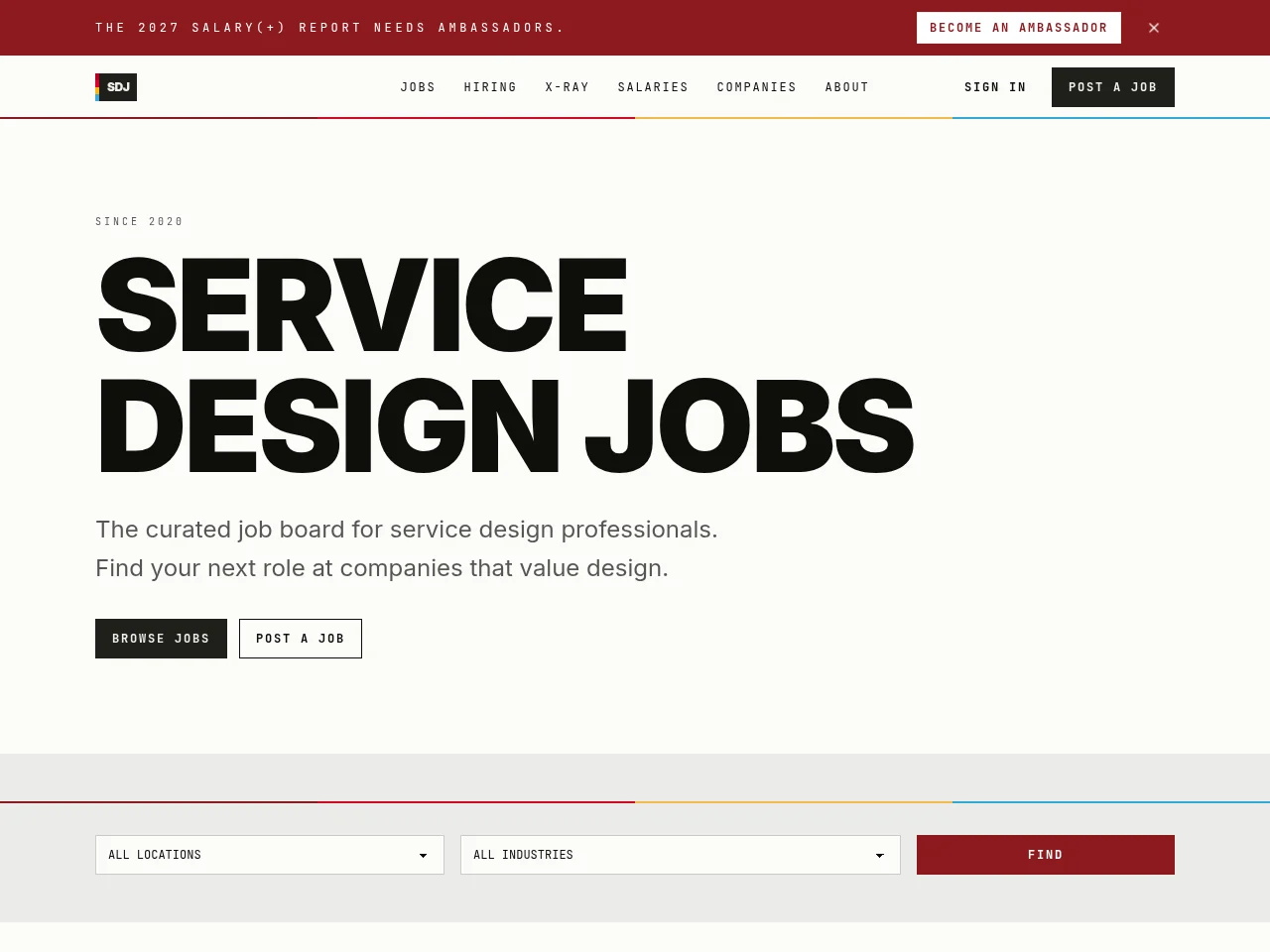 Service Design Jobs website screenshot