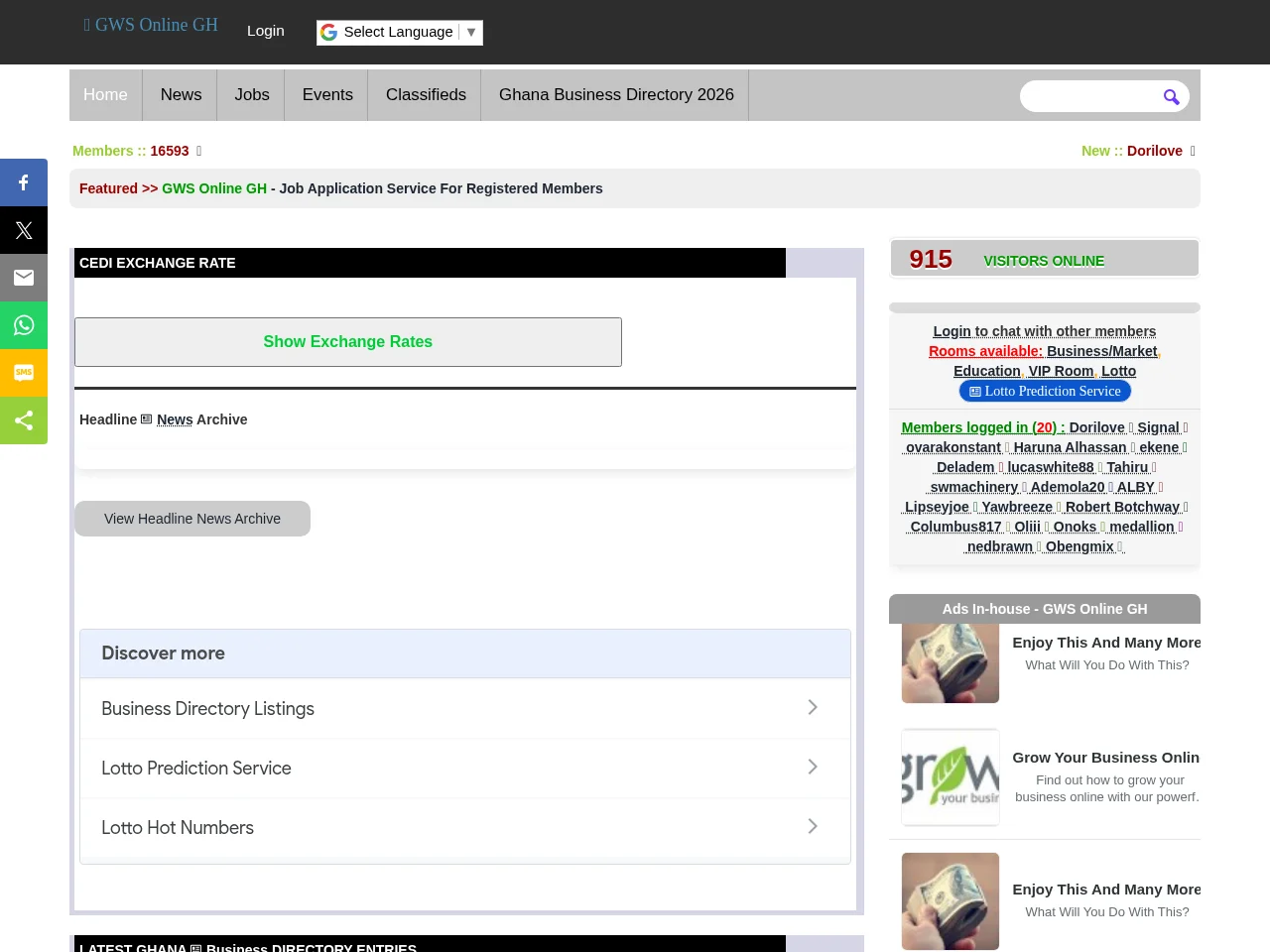 Ghana Web Solutions screenshot Ghana Web Solutions website screenshot