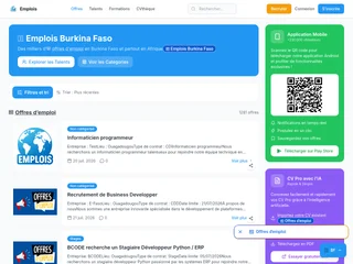 Emplois Burkina Faso screenshot preview
