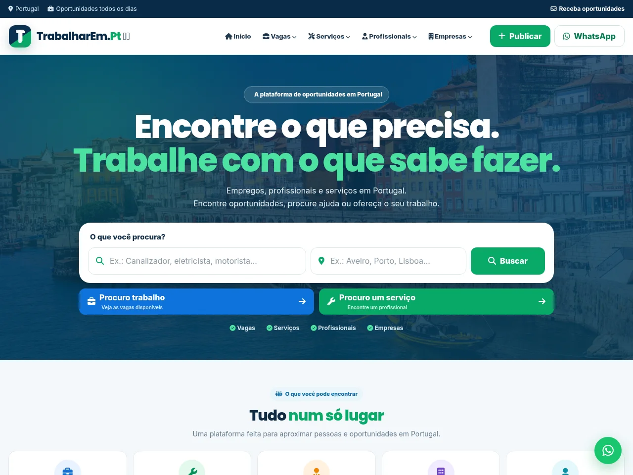 TrabalharEm website screenshot