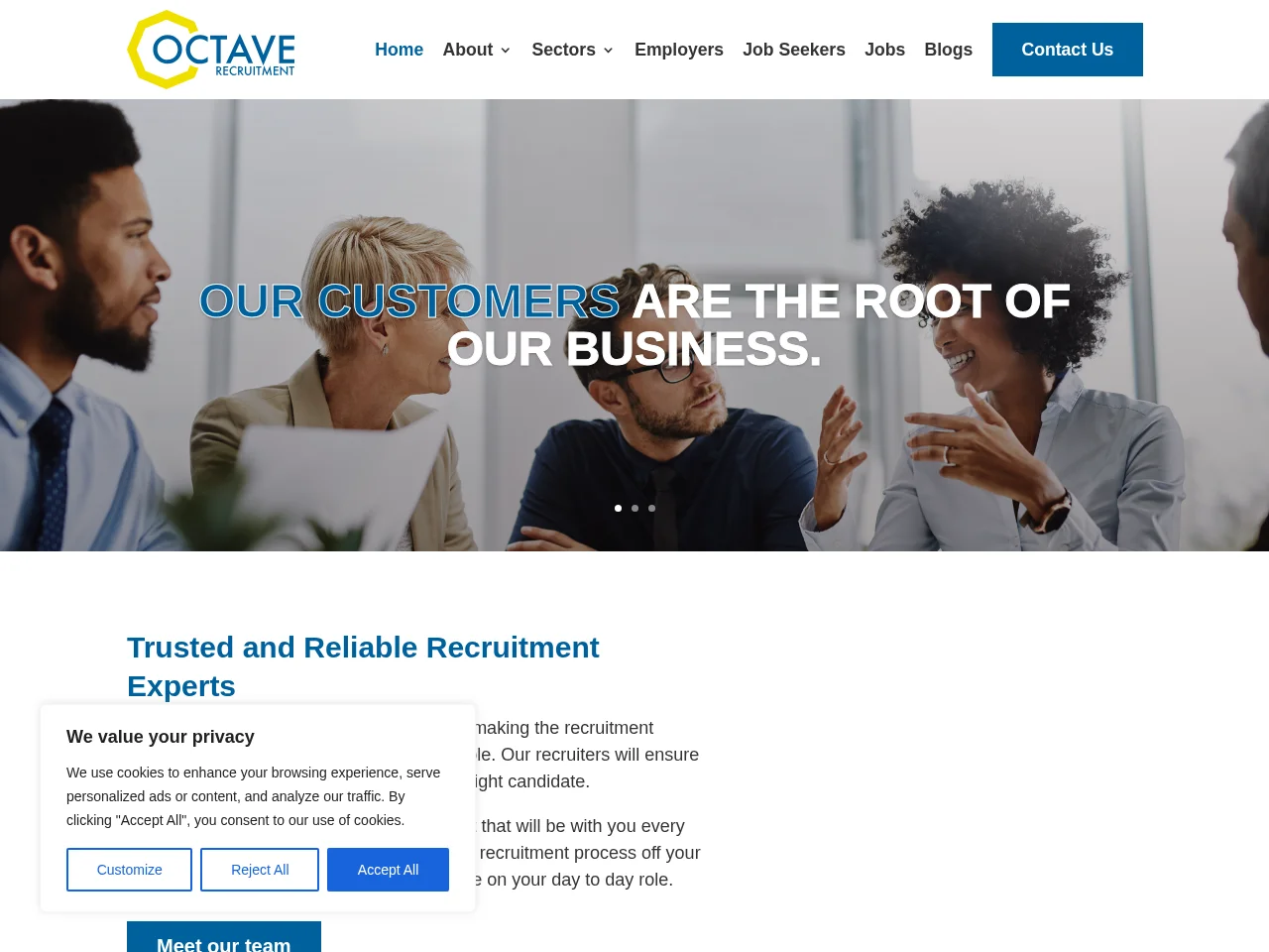 Octave Recruitment screenshot Octave Recruitment website screenshot