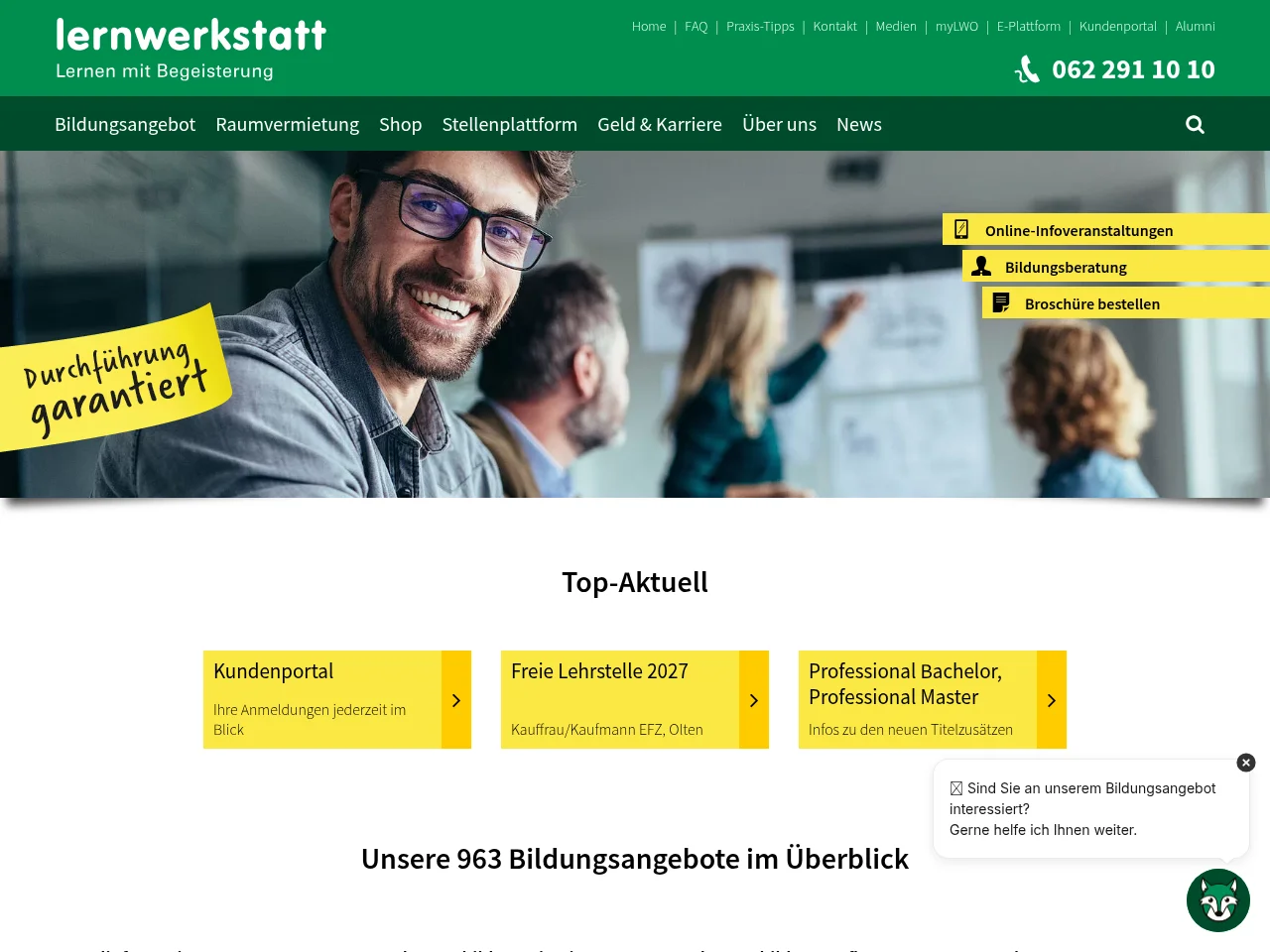 Lernwerkstatt website screenshot