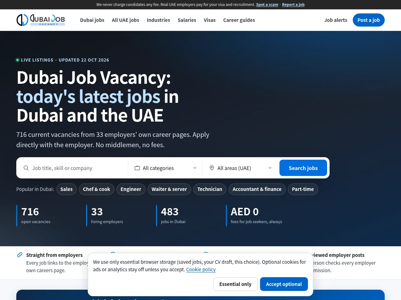 Dubai Job Vacancy website screenshot