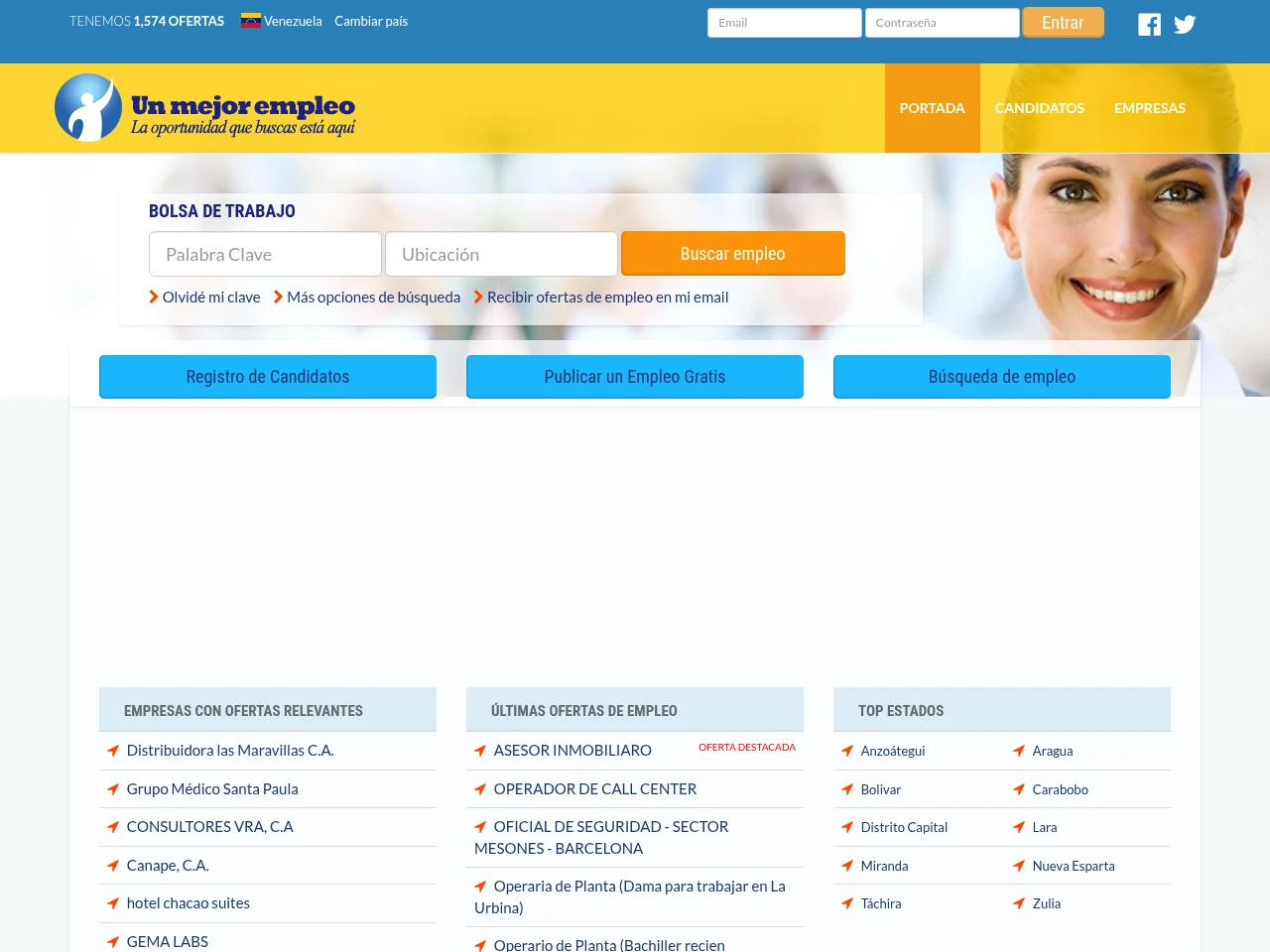 Un Mejor Empleo screenshot Un Mejor Empleo website screenshot
