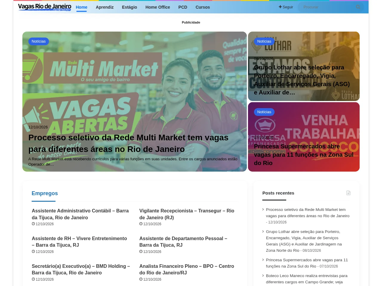 Vagas Rio de Janeiro screenshot Vagas Rio de Janeiro website screenshot