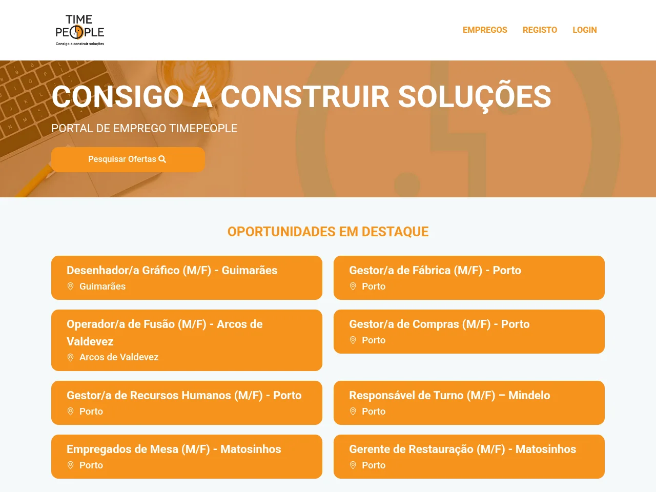 Timepeople Emprego website screenshot